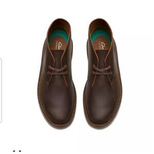 Clarks® Shepton Men's Suede Lace up Boots, beeswax, Dark Chocolate color size 12